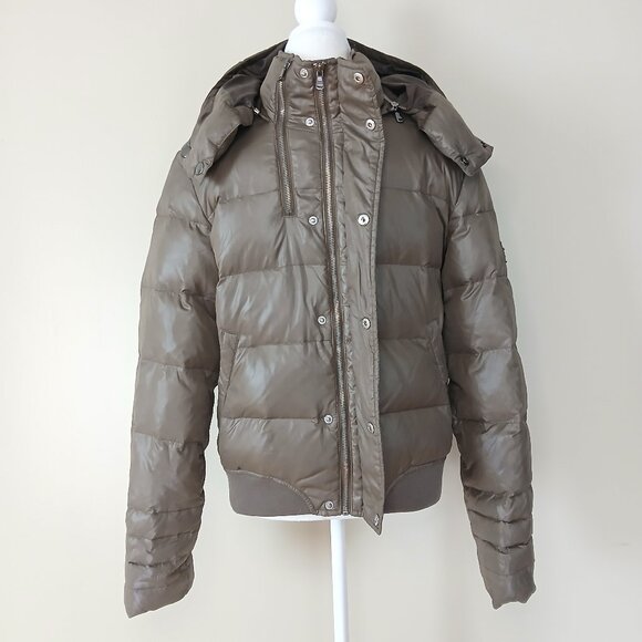 Diesel Duck Down Puffer Bomber Jacket Tan Size Large Boys/Medium Women's - Picture 2 of 11